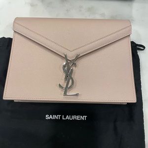 Saint Laurent blush pink clutch /shoulder bag.